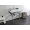 Kingston Brass 30 Carrara Marble Console Sink with Brass Legs, Marble WhiteBrushed Nickel LMS3030MBSQ8 - alternate 3